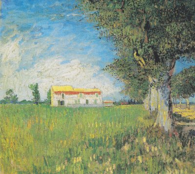 Farmhouse in a Wheat Field by Vincent van Gogh